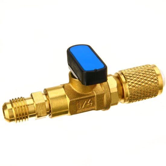 High Quality 1PC HVAC A/C Straight SHUT-OFF Ball Valve Adapter Tool For R410a R134a 1/4