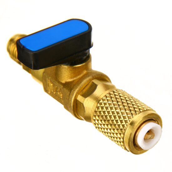 High Quality 1PC HVAC A/C Straight SHUT-OFF Ball Valve Adapter Tool For R410a R134a 1/4